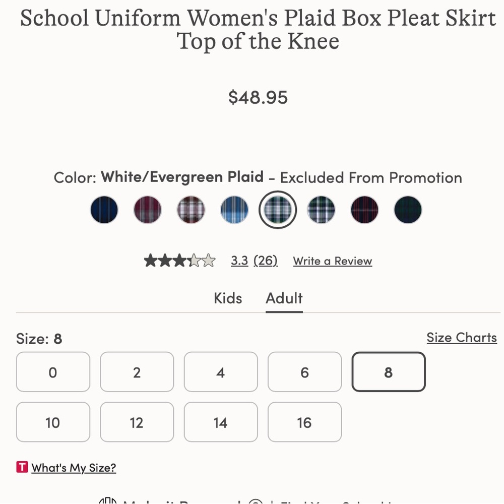 Lands’ End White Plaid Uniform Skirt - Picture 5 of 5